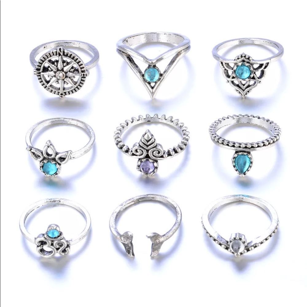 9 Piece Boho Ring Lot